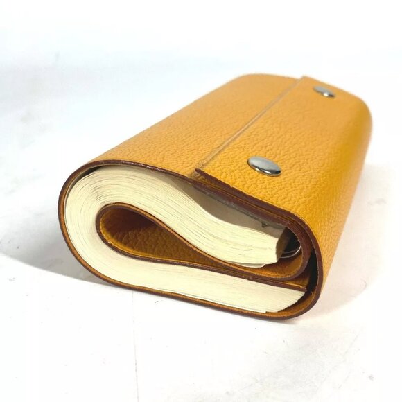 HERMES Roll Note Caillou Notepad stationery notebook Leather yellow - Picture 3 of 11